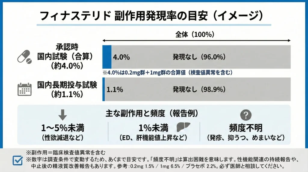 フィナステリド副作用発現率のイメージグラフ画像