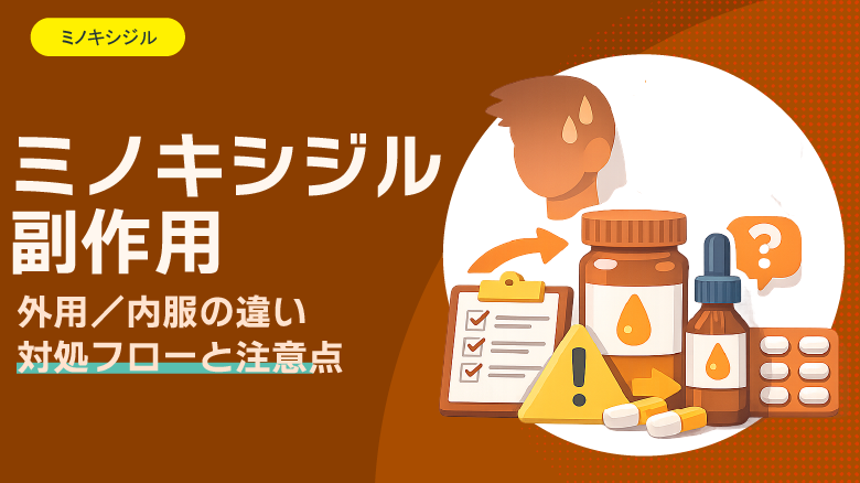 ミノキシジルの副作用｜外用薬・内服薬で何が違う？起こりうる症状・頻度・対処法をわかりやすく整理